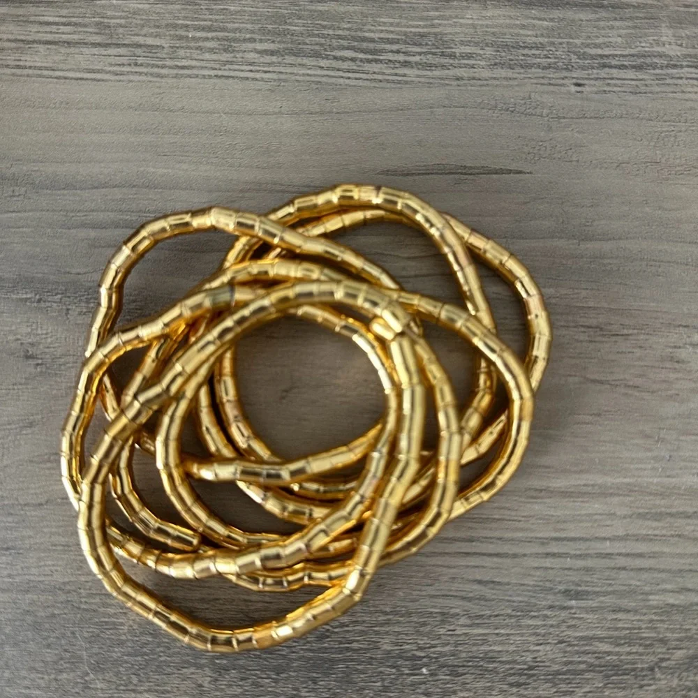 Zara Gold Bamboo-Style Bracelet Set - Picture 2 of 2